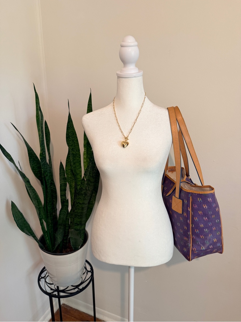 Dooney & Bourke | Y2K “IT Collection” Multicolor Monogram Shopper Tote, Purple - Picture 15 of 15